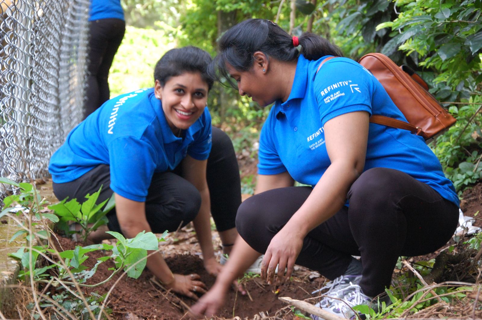 Volunteers planting trees